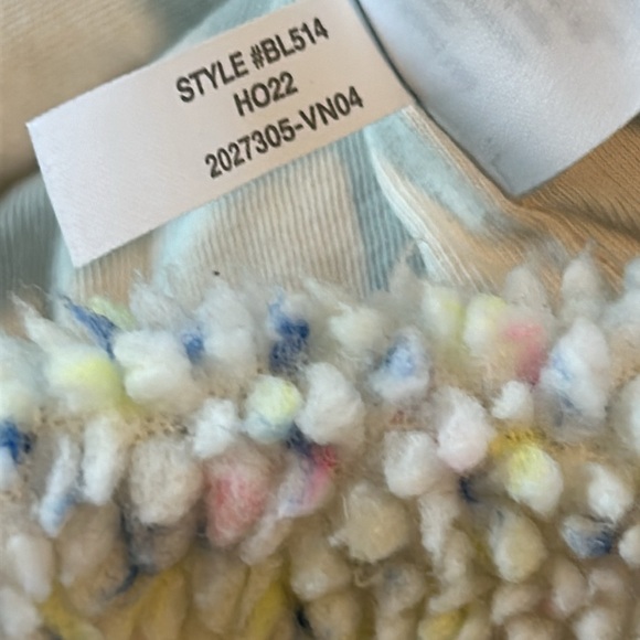 J Crew/ Crewcuts Confetti Faux Fur 1/2 Zip Fleece w Neon Pink Zipper - Picture 10 of 11